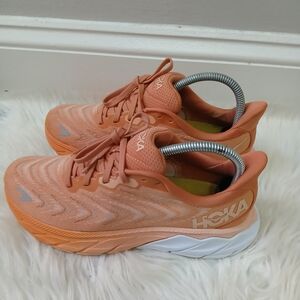 Hoka Women's Athletic Shoes - Coral and White